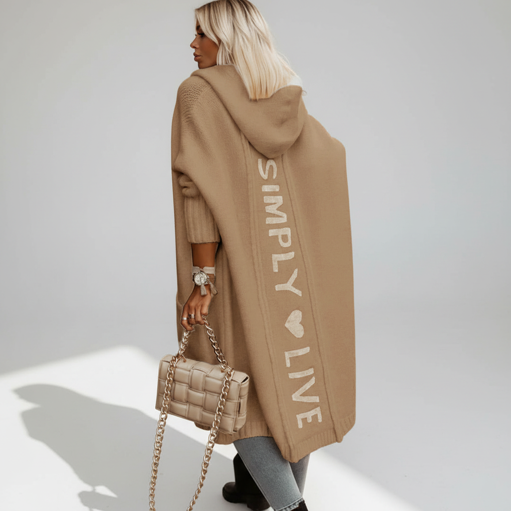 Casual knitwear: women's hooded long cardigan sweater