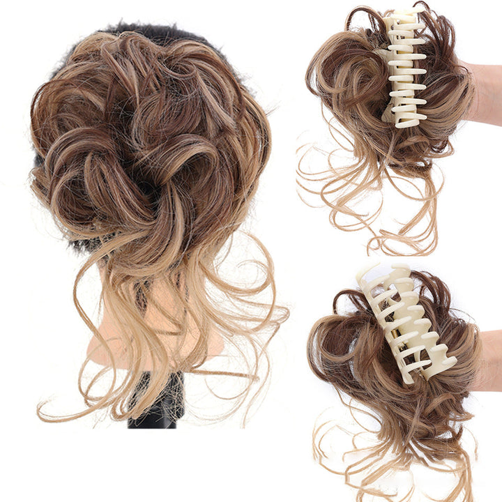 Comfortable messy bun hair extension, synthetic fiber, provides women with a quick, voluminous style.