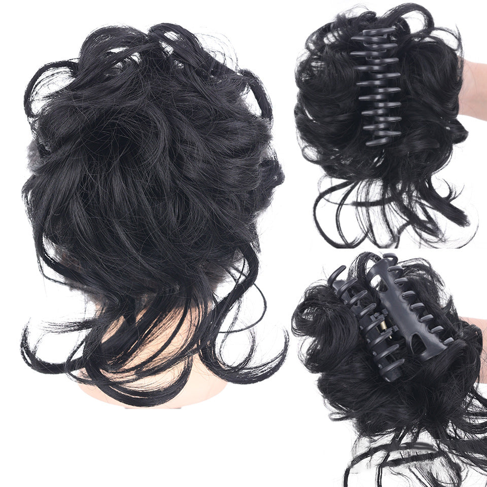 Synthetic messy bun hair extension, quick & easy style for women, adds natural volume to hair.