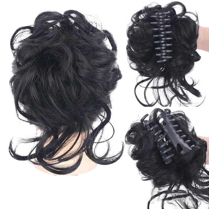 Synthetic messy bun hair extension, quick & easy style for women, adds natural volume to hair.