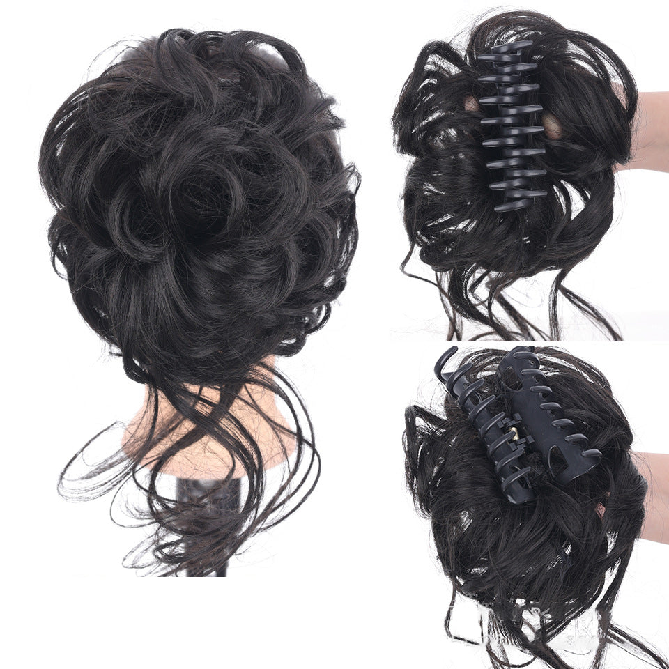 Quick bun hair extension, a women's hair accessory for instant volume and a stylish messy look.