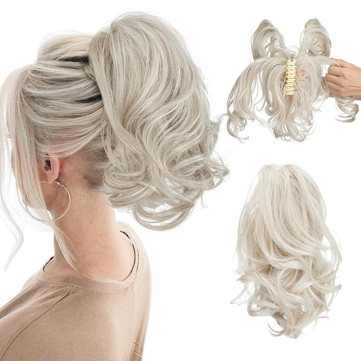 Clip-in synthetic curly ponytail extension, adding instant volume for women.