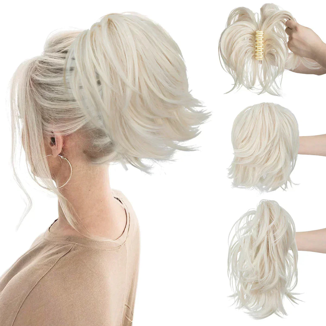 TwistPop synthetic hair extension for women, creating instant volume & easy ponytails/buns.