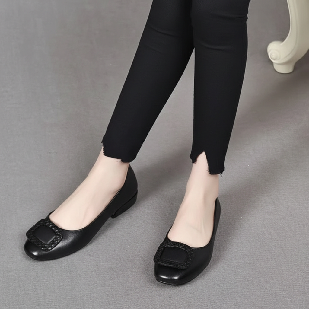 Elegant women's comfort flats, Josephine style, with heel support for posture correction