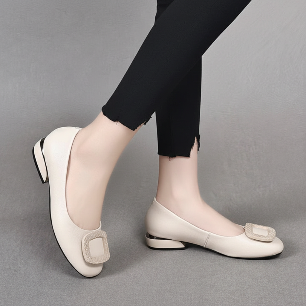 Womens fashion orthopedic flats, Josephine model, offering heel and arch support for daily wear