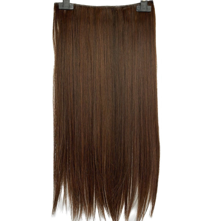 Brunette human hair clip-ins. Keratin treated for added volume & length.