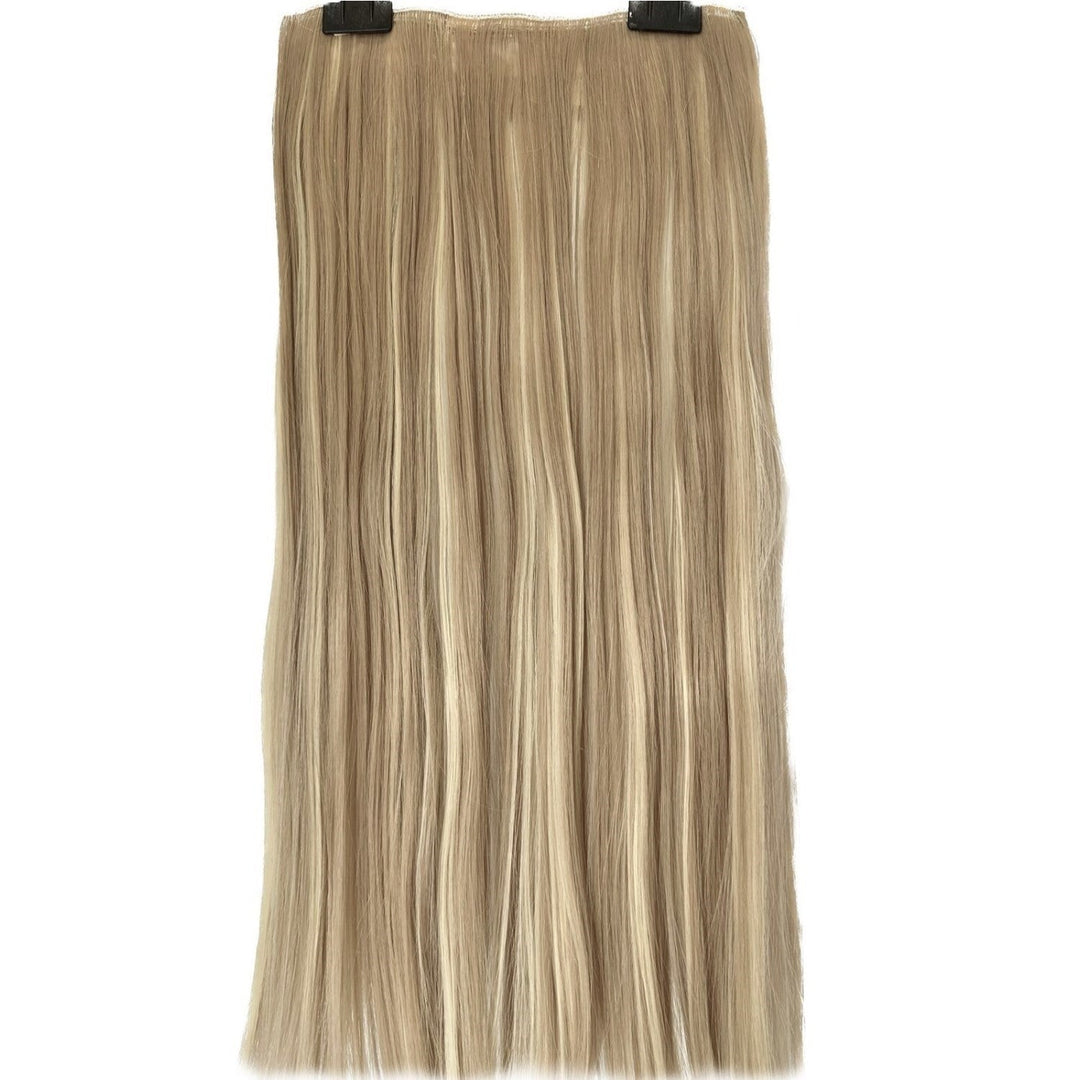 Seamless brunette Keratin Clip-in Hair Extensions for natural looking length & volume.