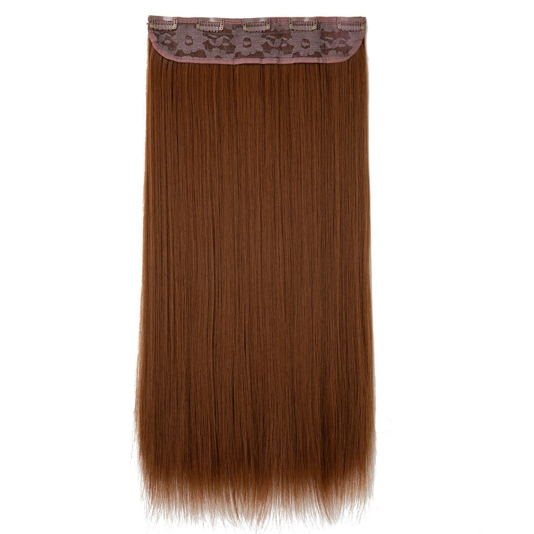 Brunette clip-in extensions, keratin treated. Natural looking hair volume & length.