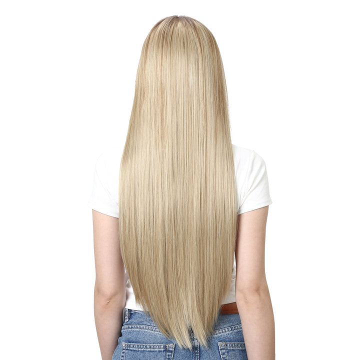 Black Keratin Clip-in Hair Extensions. Seamless human hair for styling.