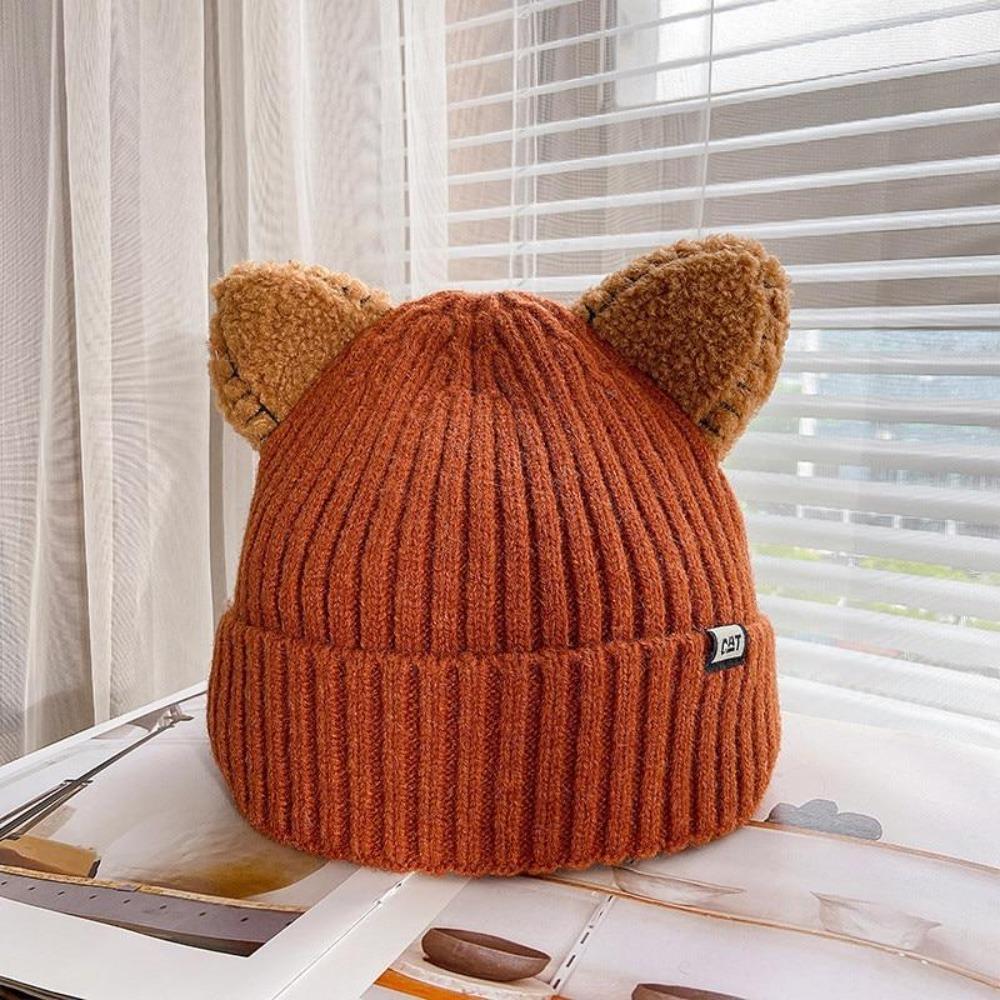 Soft knitted cat ear hat for women, ideal for winter, combines style with practicality