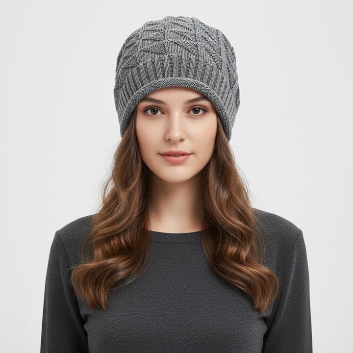 Modern leisure women's hat, knitted warm beanie for fall fashion and casual wear.