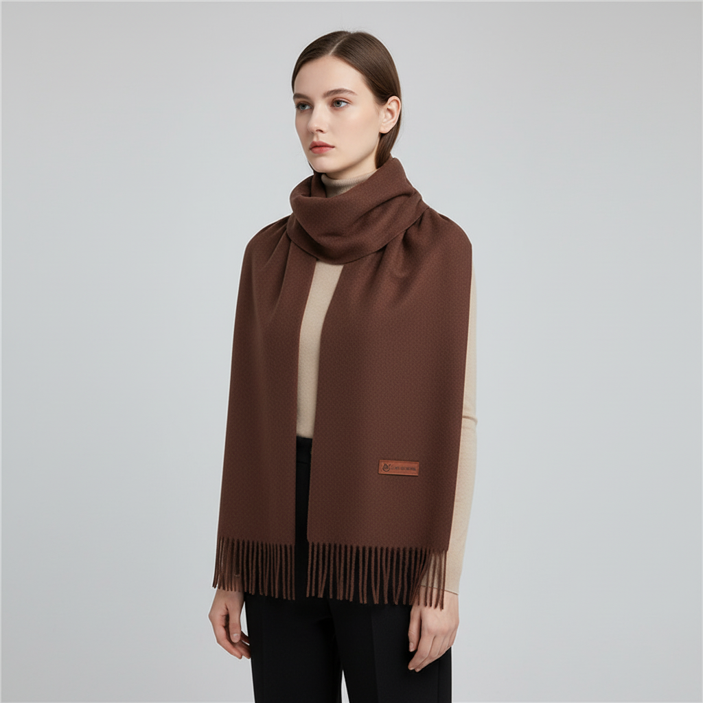 Gift-ready women's soft cashmere feel scarf, a colorful and warm winter fashion wrap.