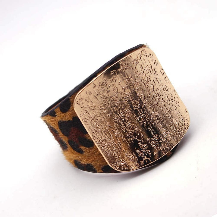 Women's fashion leopard print wrap bracelet, animal print accessory