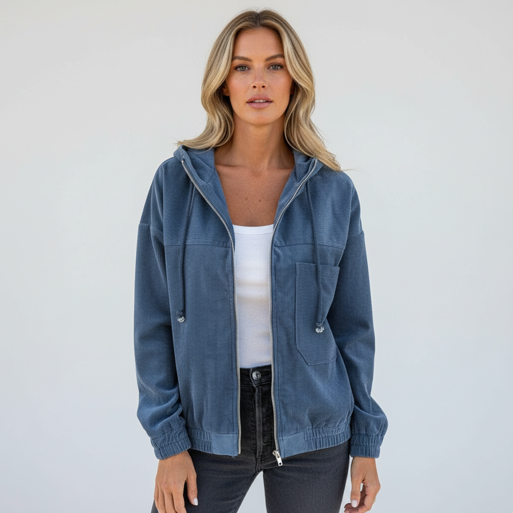 Front view of a purple Regina women's lightweight jacket with hood, a versatile casual outerwear