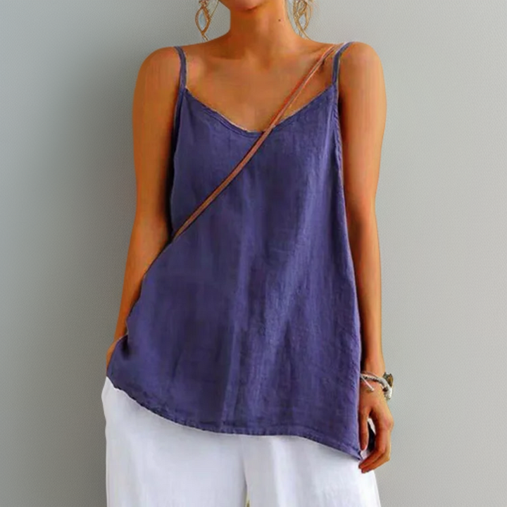 Women's lightweight sleeveless tank top for summer. Comfortable, versatile everyday casual wear.