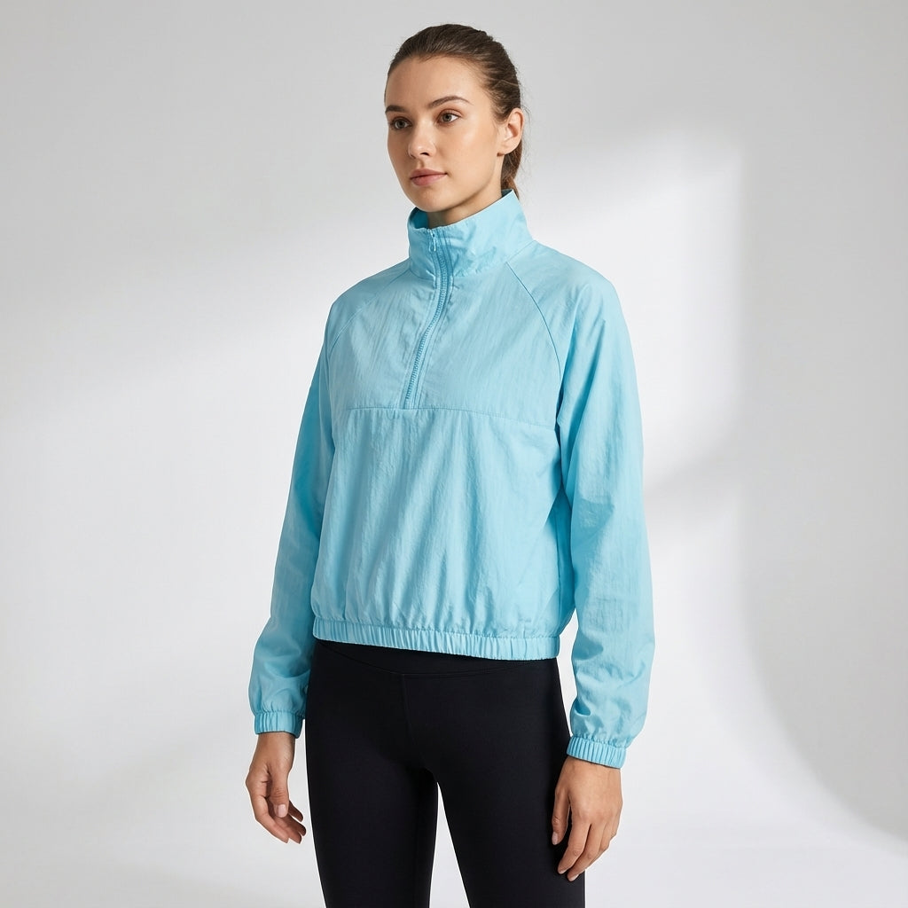 Melissa women's athletic windbreaker jacket in a breathable cotton blend fabric