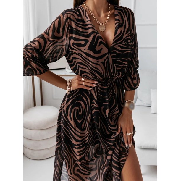 Flowy women's maxi dress, perfect for summer, vacation, or beach. Elegant & comfortable, loose fit design.
