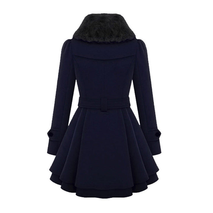 Warm & stylish women's long winter coat featuring a luxurious faux fur collar. Your perfect elegant cold weather companion.