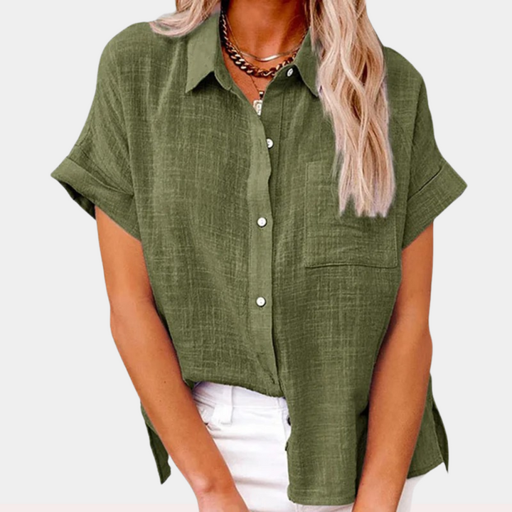 Noémie women's summer top, casual loose fit blouse, comfortable breathable fabric
