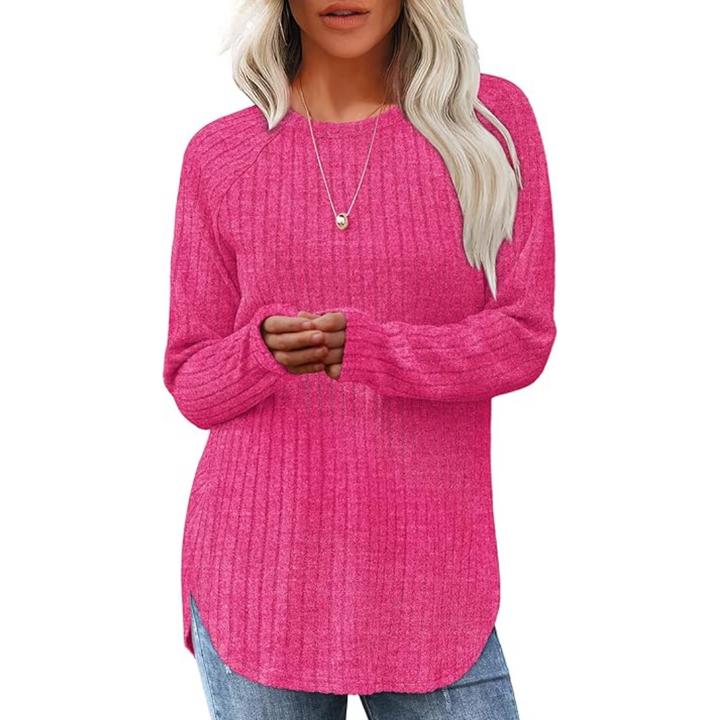 Barbara loose fit crew neck sweater tunic, versatile women's casual wear