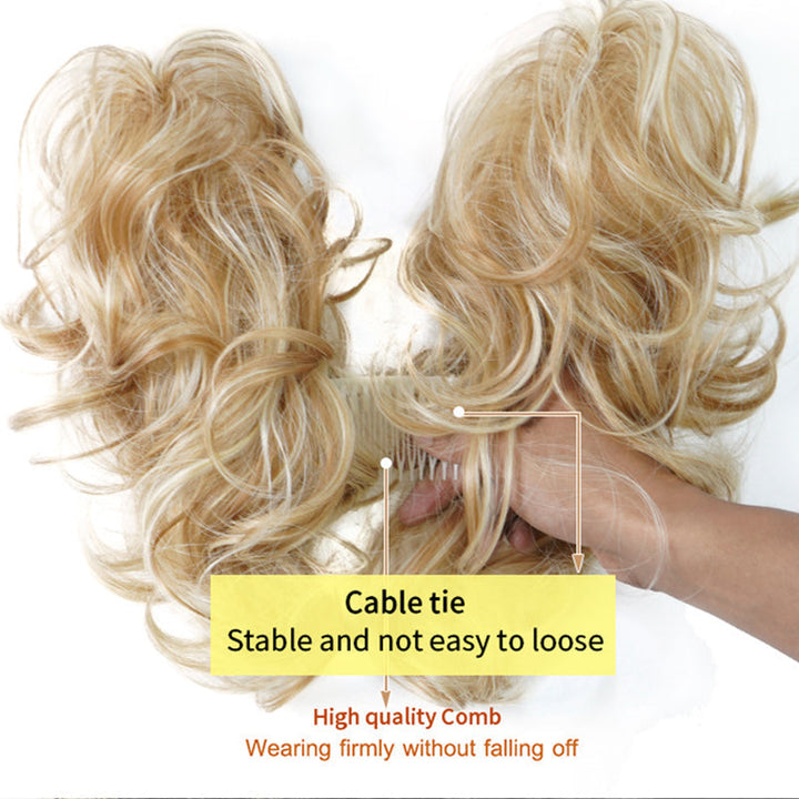 Transform your look with this messy clip-in bun, a quick & easy hair extension for women's updos.