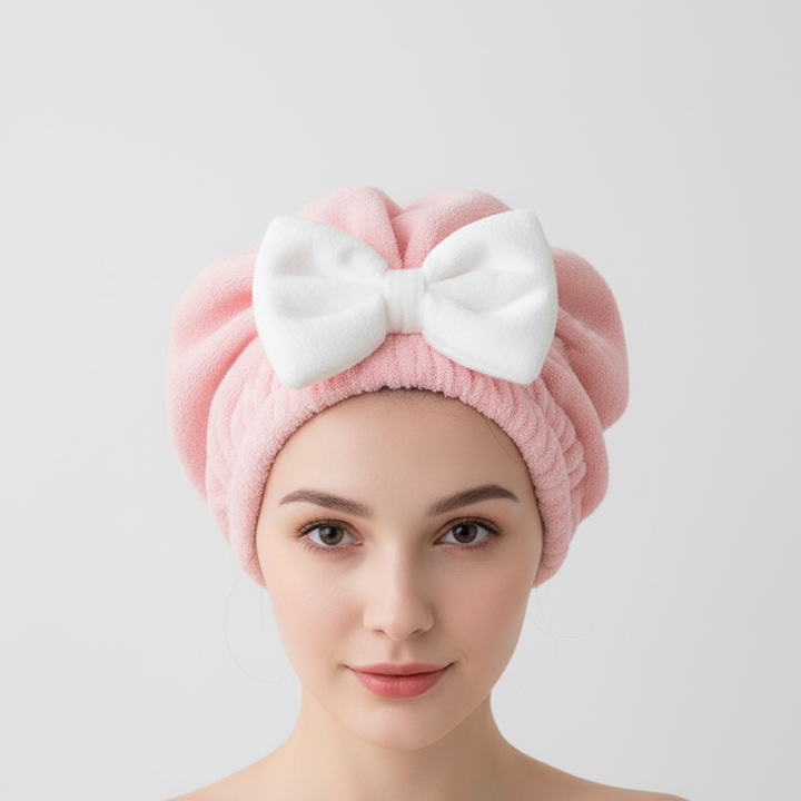 Microfiber softwrap hair towel, HairHug, an essential accessory for quick and gentle drying