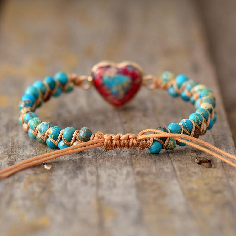 Spiritual healing Jasper stone bracelet, a unique handmade women's jewelry piece
