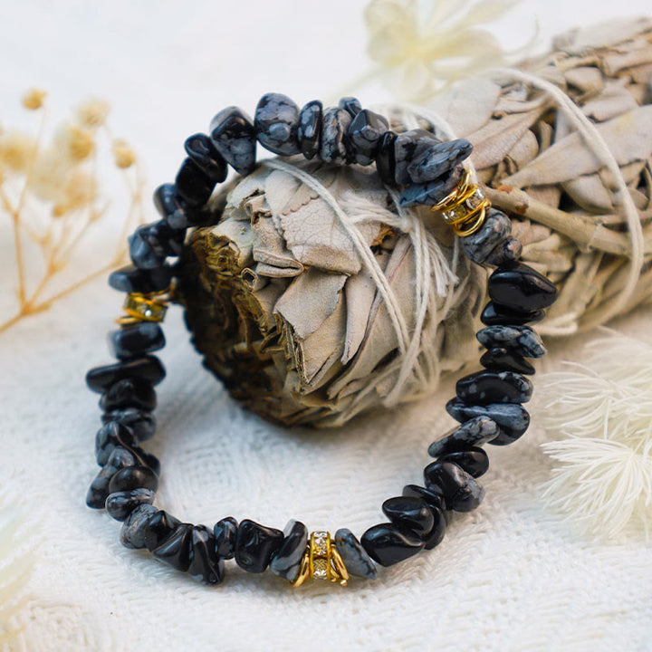 Healing crystal natural stone bead bracelet. Women's spiritual jewelry.