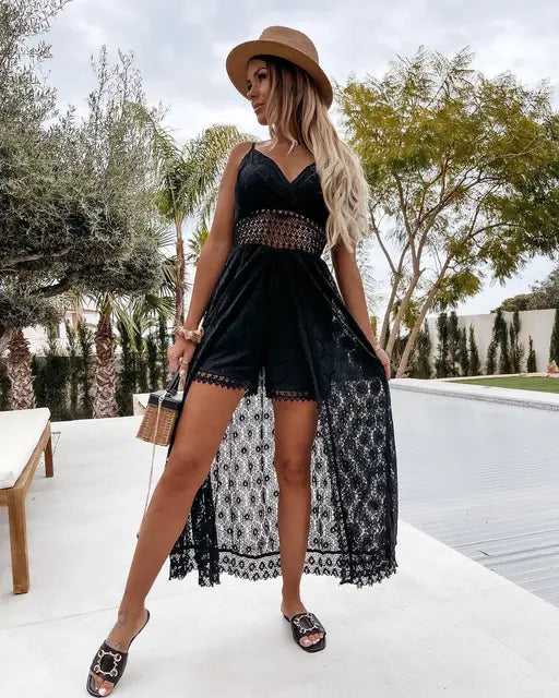 Women's Noralie loose-fit linen playsuit for comfortable summer style; perfect casual romper for warm weather.
