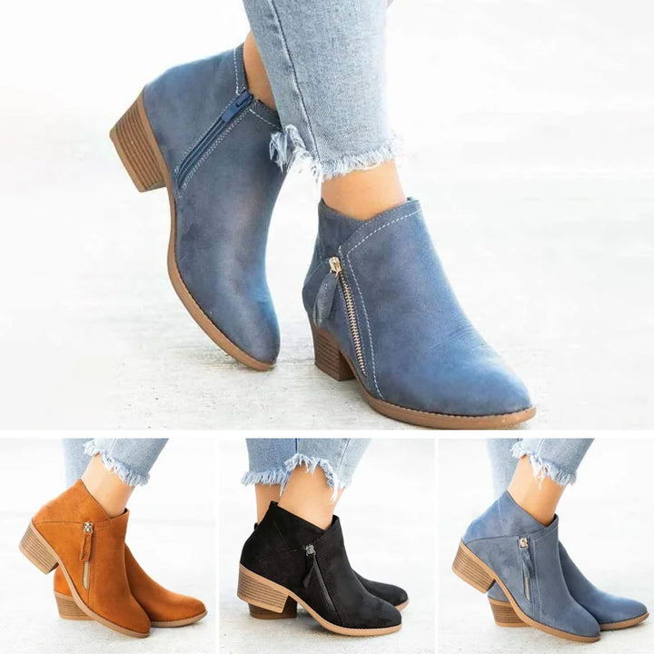 Vintage style women's ankle boots, orthopaedic design for comfortable walking & all-day foot support.