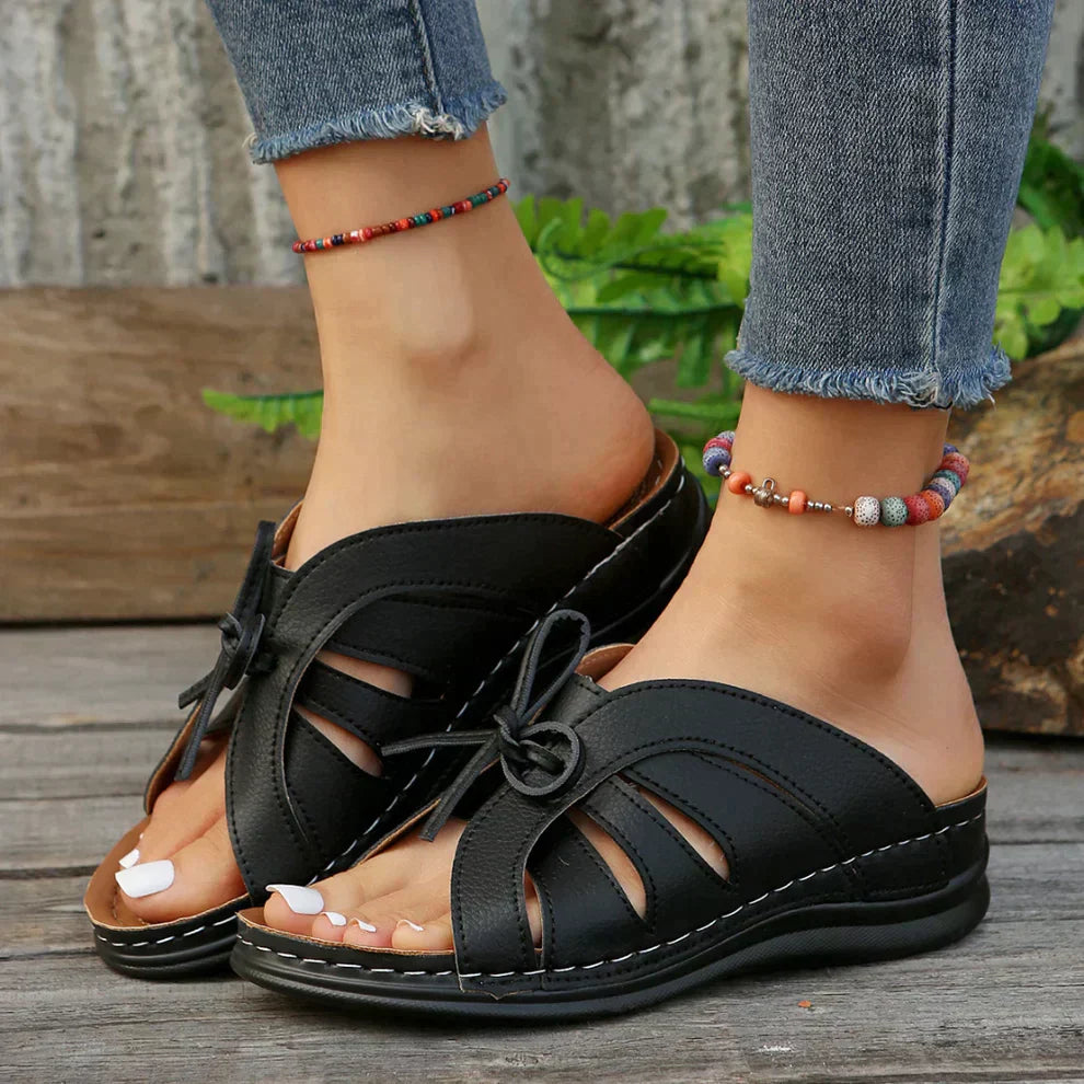 Summer-ready orthopaedic wedge sandals for women, stylish & comfortable.