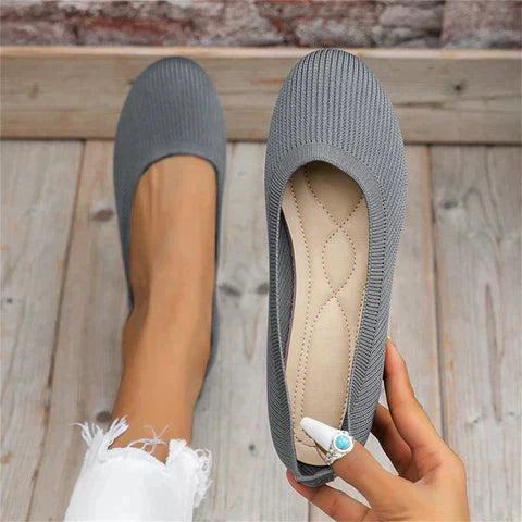 Comfortable women's orthopedic ballet flats, slip-on style with arch support for daily wear.