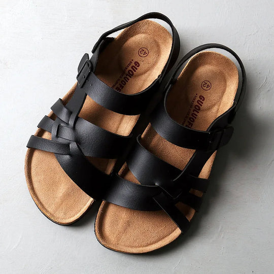 Fashionable women's sandals offering orthopedic comfort, arch support & an adjustable strap for daily walking.