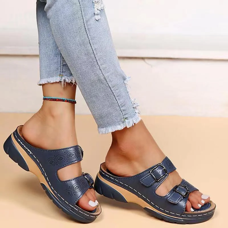 Breathable women's comfort sandals, orthopedic design with gel sole. Provides pain relief and arch support.