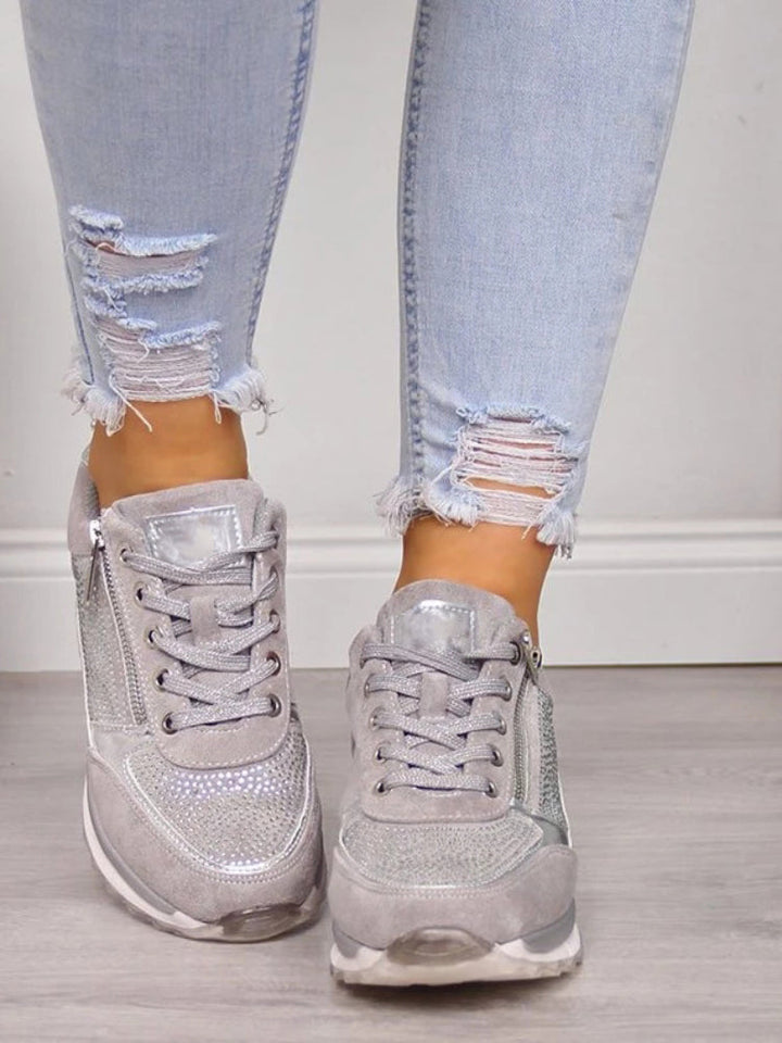 Women's orthopedic comfort sneakers with arch support, ideal for walking & foot pain relief.