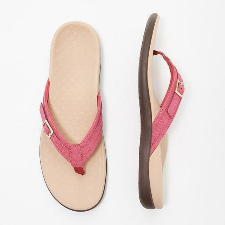 Women's orthopedic flip-flops with arch support for ultimate summer comfort & daily wear.