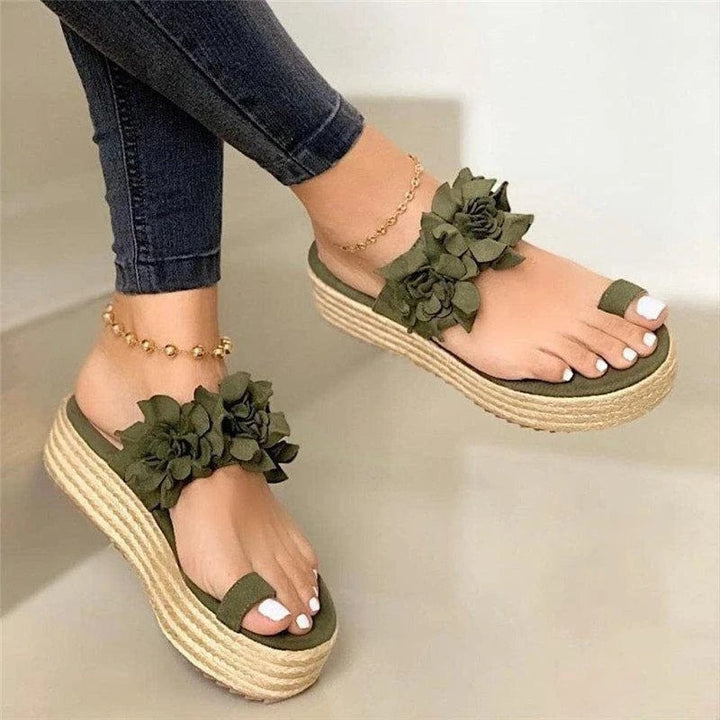 Stylish women's open-toe floral summer sandals offering orthopedic arch support & pain relief for warm weather.