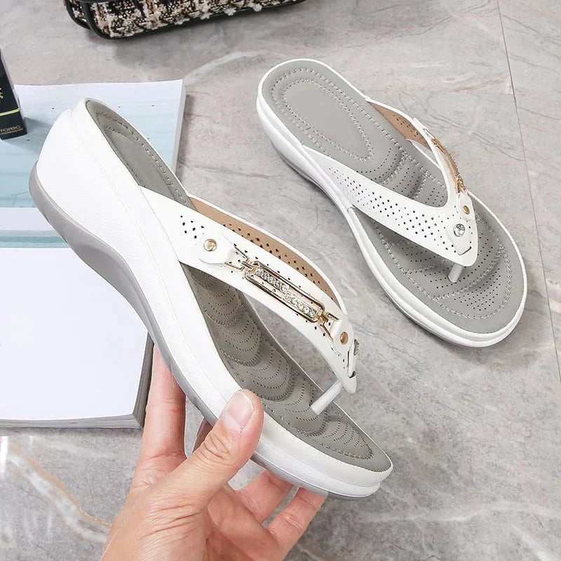 Womens foot health sandals, orthopedic with soft sole & arch support for casual summer wear & comfort.