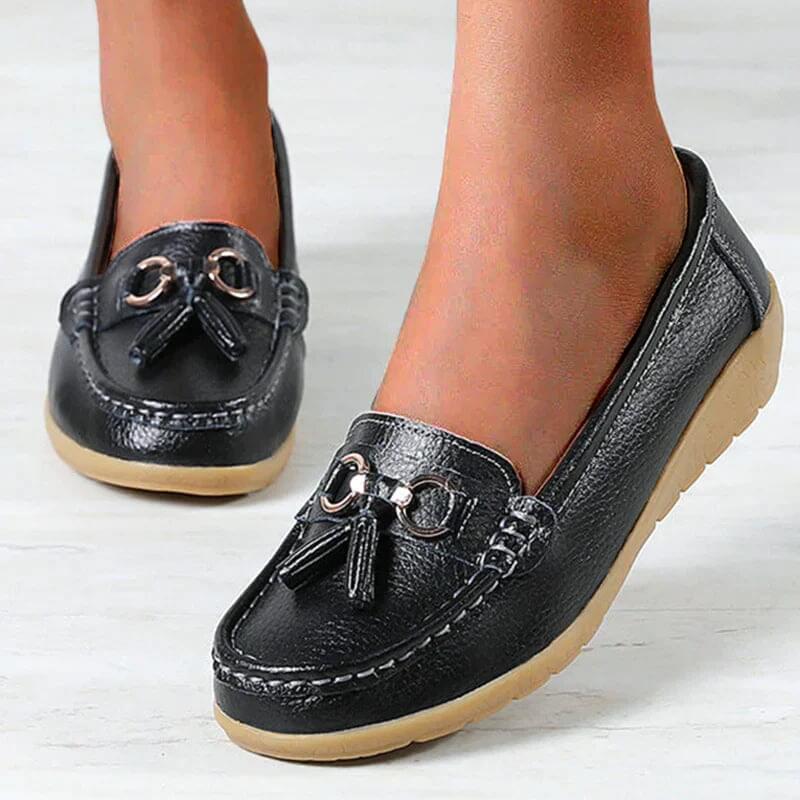 Stylish women's slip-on comfort shoes. Orthopedic loafers designed for versatile everyday wear & superior foot support.