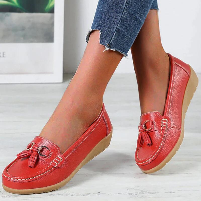 Elegant women's orthopedic slip-on loafers. Designed for ultimate comfort, foot support & stylish versatile wear.