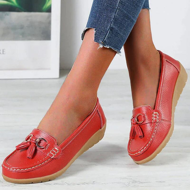 Elegant women's orthopedic slip-on loafers. Designed for ultimate comfort, foot support & stylish versatile wear.