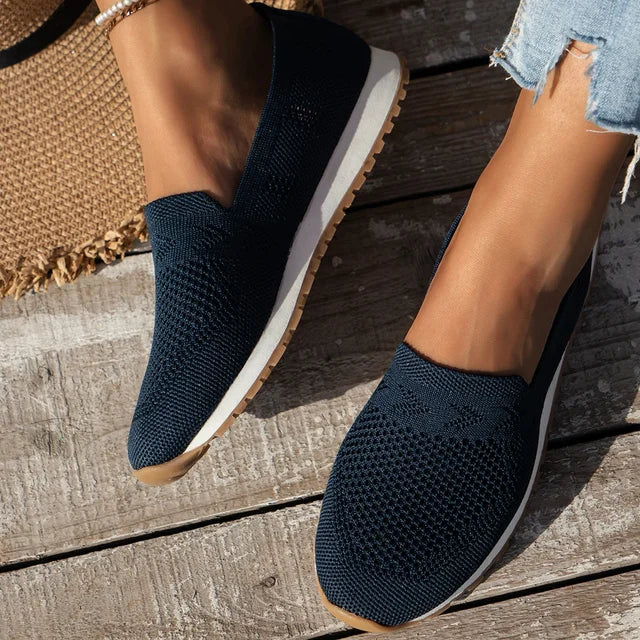 Olivia ladies' orthopedic slip-on shoes featuring breathable mesh for daily comfort and support.