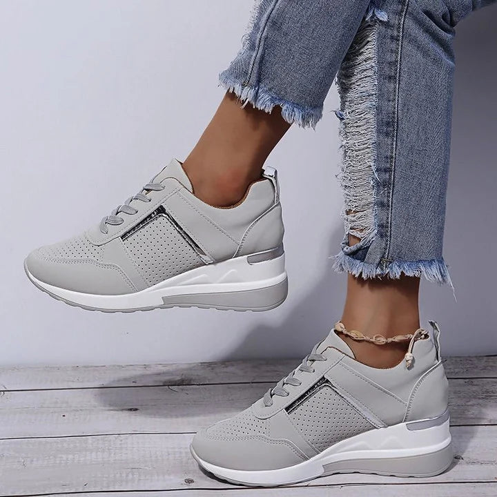 Women's orthopedic sneakers with arch support and cushioned comfort for pain relief & active lifestyle.