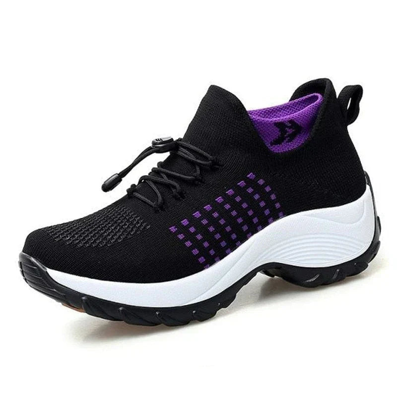 Women's Orthopedic Support Walking Shoes placed on a light background, emphasizing their clean design.