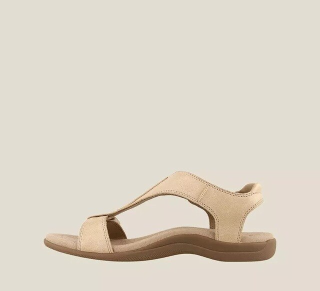 Women's orthopedic wedge heel sandals, comfort sole & arch support for pain relief & stylish summer wear.