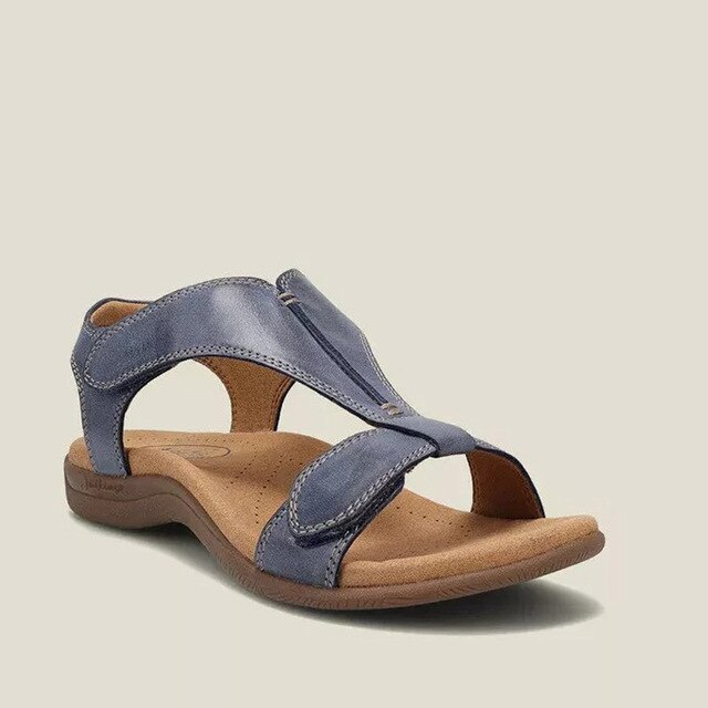 Versatile women's orthopedic summer sandals with a supportive wedge heel & comfort sole for pain-free holiday wear.