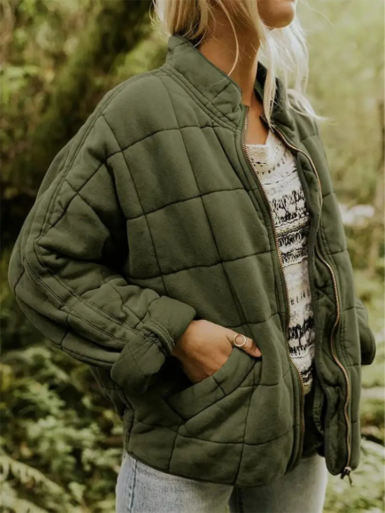 Ladies stylish oversized padded jacket, perfect for fall & spring layering.