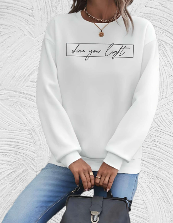 Women's oversized round neck sweater, cozy knit for effortless casual style. Perfect fall & winter apparel.
