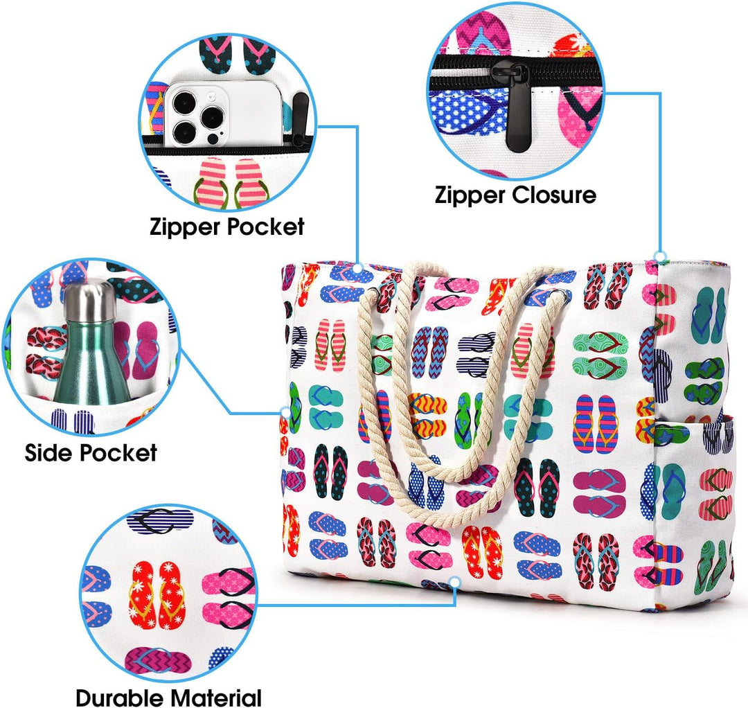 Women's waterproof beach bag, perfect for carrying family items to the shore.