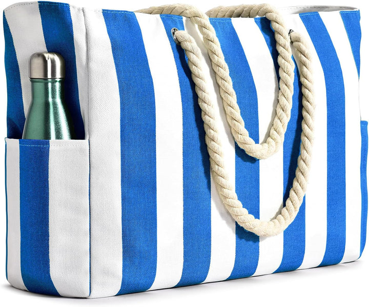 Women's sandproof beach bag, designed for easy packing and unpacking.
